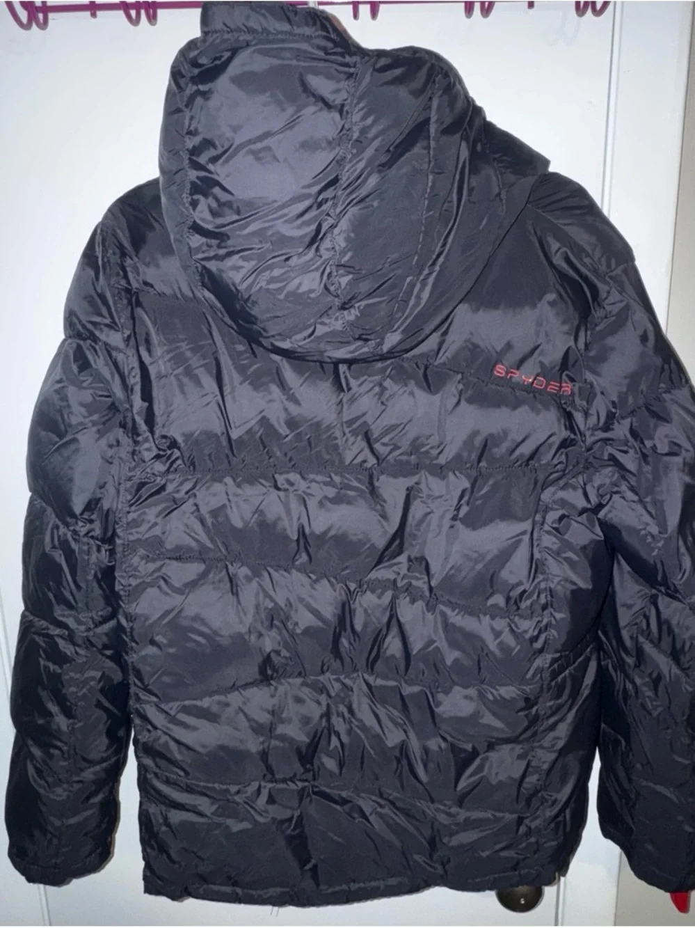 Spyder Black Puffer Jacket with Red Lining - Kids